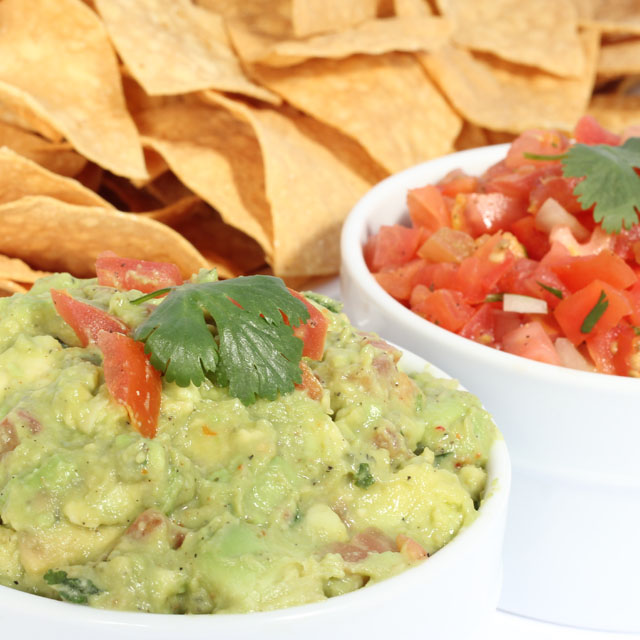 Image of Chips, Salsa, and Guacamole side dishes